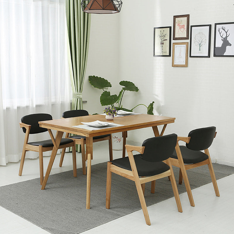 Wood Side Dining Chairs Contemporary Open Back Dining Side Chair in Black Clearhalo 'Dining Chairs' 'Dining Tables & Seating' 'dining_chair' 'furn' 'furn_dining_chair' 'Furniture' 'Kitchen & Dining Furniture' 6266913