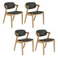 Wood Side Dining Chairs Contemporary Open Back Dining Side Chair in Black 4 Piece Set Natural Wood Clearhalo 'Dining Chairs' 'Dining Tables & Seating' 'dining_chair' 'furn' 'furn_dining_chair' 'Furniture' 'Kitchen & Dining Furniture' 6266914