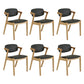 Wood Side Dining Chairs Contemporary Open Back Dining Side Chair in Black 6 Piece Set Natural Wood Clearhalo 'Dining Chairs' 'Dining Tables & Seating' 'dining_chair' 'furn' 'furn_dining_chair' 'Furniture' 'Kitchen & Dining Furniture' 6266915