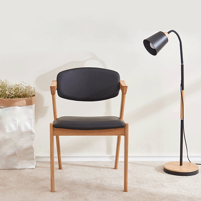 Wood Side Dining Chairs Contemporary Open Back Dining Side Chair in Black Clearhalo 'Dining Chairs' 'Dining Tables & Seating' 'dining_chair' 'furn' 'furn_dining_chair' 'Furniture' 'Kitchen & Dining Furniture' 6266918