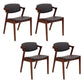 Wood Side Dining Chairs Contemporary Open Back Dining Side Chair in Black 4 Piece Set Walnut Clearhalo 'Dining Chairs' 'Dining Tables & Seating' 'dining_chair' 'furn' 'furn_dining_chair' 'Furniture' 'Kitchen & Dining Furniture' 6266922