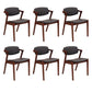Wood Side Dining Chairs Contemporary Open Back Dining Side Chair in Black 6 Piece Set Walnut Clearhalo 'Dining Chairs' 'Dining Tables & Seating' 'dining_chair' 'furn' 'furn_dining_chair' 'Furniture' 'Kitchen & Dining Furniture' 6266924