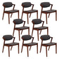 Wood Side Dining Chairs Contemporary Open Back Dining Side Chair in Black 8 Piece Set Walnut Clearhalo 'Dining Chairs' 'Dining Tables & Seating' 'dining_chair' 'furn' 'furn_dining_chair' 'Furniture' 'Kitchen & Dining Furniture' 6266926