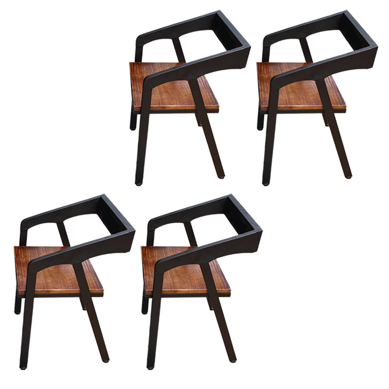 Metal Side Dining Chairs Industrial Open Back Dining Side Chair