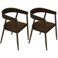 Contemporary Kitchen Dining Armchair Metal Side Dining Chairs in Black