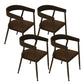 Contemporary Kitchen Dining Armchair Metal Side Dining Chairs in Black