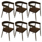 Contemporary Kitchen Dining Armchair Metal Side Dining Chairs in Black