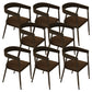 Contemporary Kitchen Dining Armchair Metal Side Dining Chairs in Black