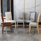 Contemporary Wood Dining Armless Chair Open Back Dining Side Chair