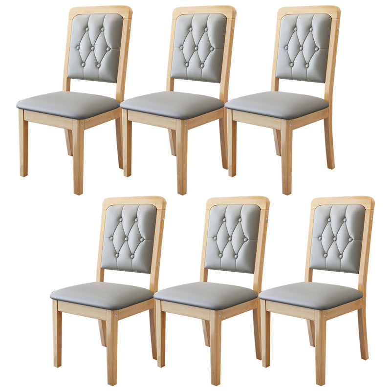 Contemporary Wood Dining Armless Chair Open Back Dining Side Chair