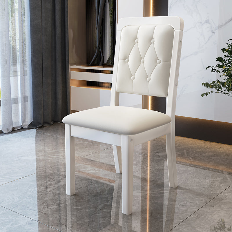 Contemporary Wood Dining Armless Chair Open Back Dining Side Chair