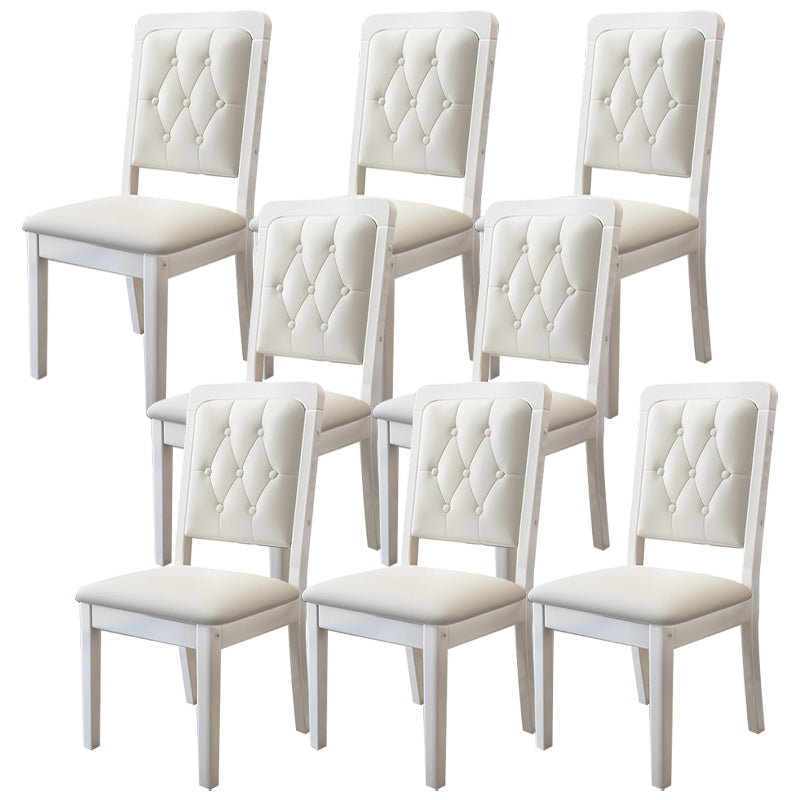 Contemporary Wood Dining Armless Chair Open Back Dining Side Chair