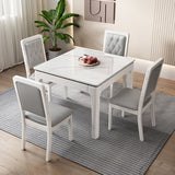 Contemporary Wood Dining Armless Chair Open Back Dining Side Chair