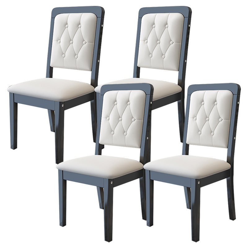 Contemporary Wood Dining Armless Chair Open Back Dining Side Chair