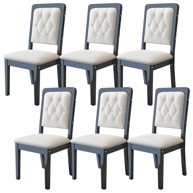 Contemporary Wood Dining Armless Chair Open Back Dining Side Chair