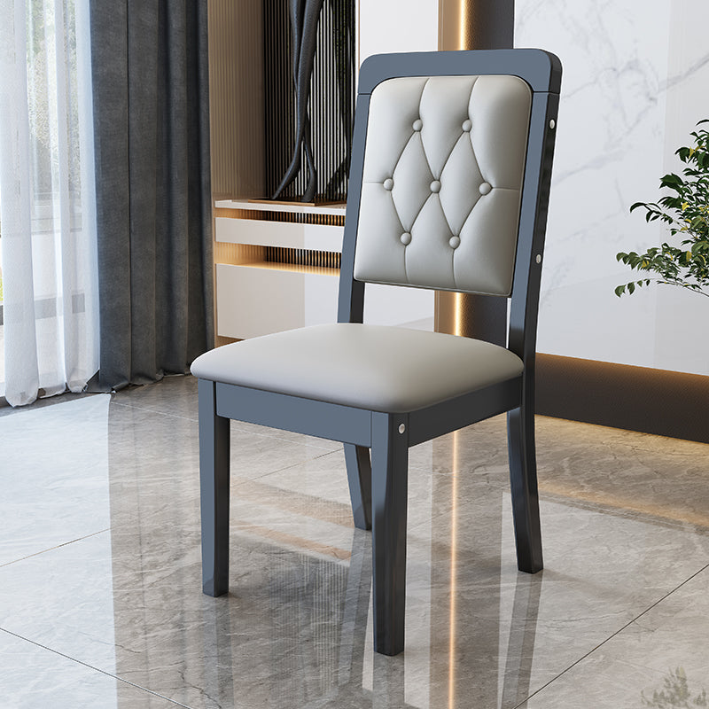 Contemporary Wood Dining Armless Chair Open Back Dining Side Chair