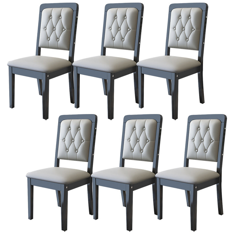 Contemporary Wood Dining Armless Chair Open Back Dining Side Chair