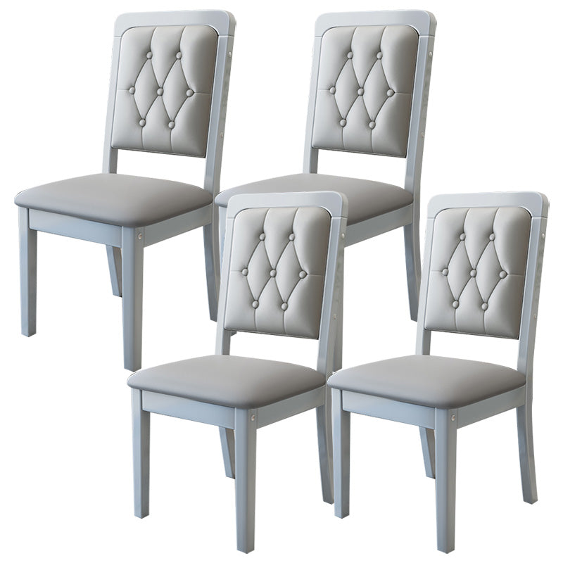 Contemporary Wood Dining Armless Chair Open Back Dining Side Chair