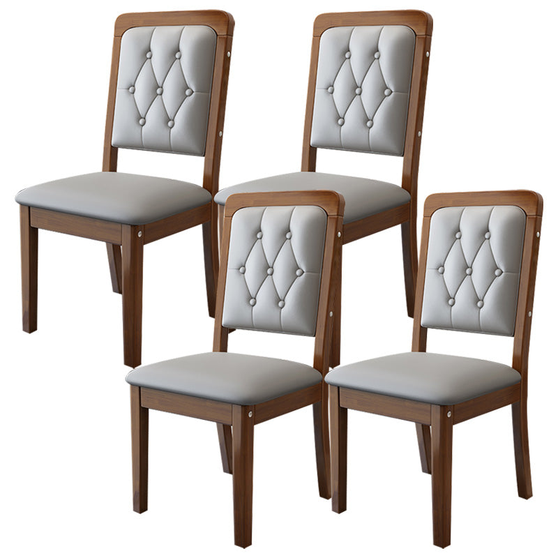 Contemporary Wood Dining Armless Chair Open Back Dining Side Chair