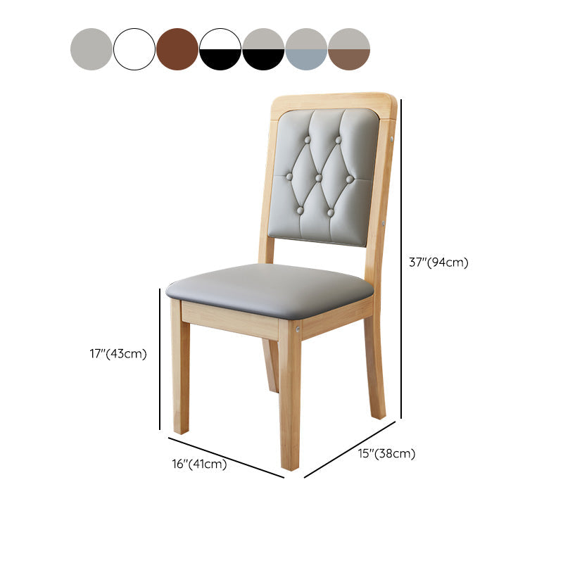 Contemporary Wood Dining Armless Chair Open Back Dining Side Chair