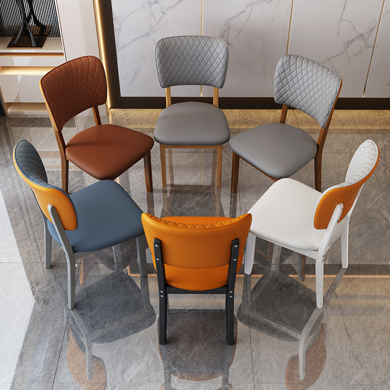 Contemporary Wood Dining Chairs Open Back Dining Side Chair for Restaurant Use