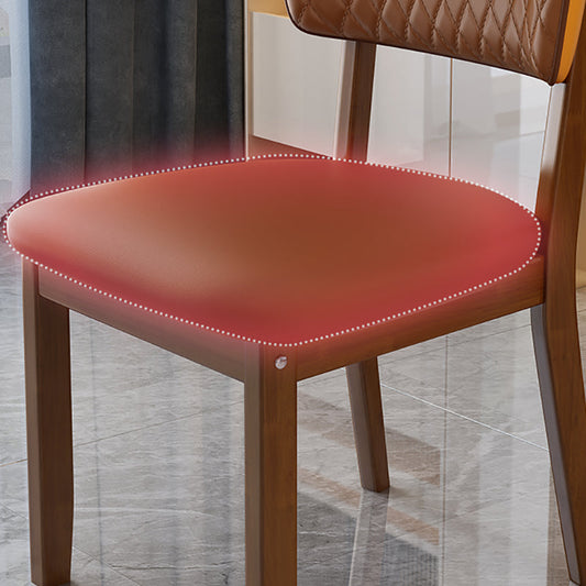 Contemporary Wood Dining Chairs Open Back Dining Side Chair for Restaurant Use