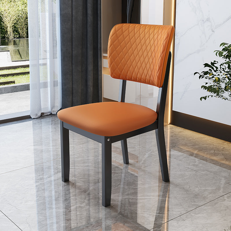 Contemporary Wood Dining Chairs Open Back Dining Side Chair for Restaurant Use