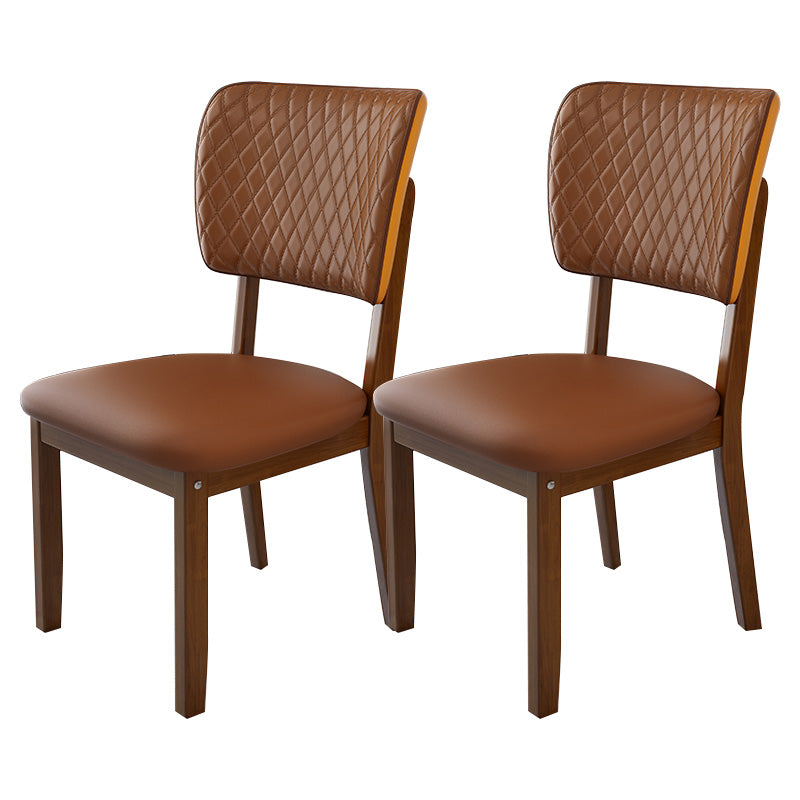 Contemporary Wood Dining Chairs Open Back Dining Side Chair for Restaurant Use