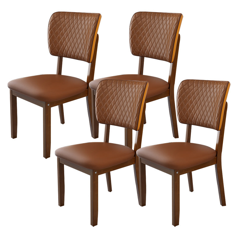 Contemporary Wood Dining Chairs Open Back Dining Side Chair for Restaurant Use