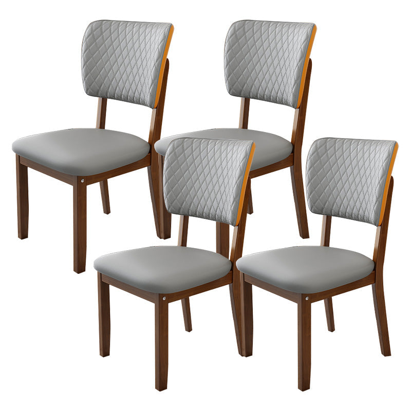 Contemporary Wood Dining Chairs Open Back Dining Side Chair for Restaurant Use