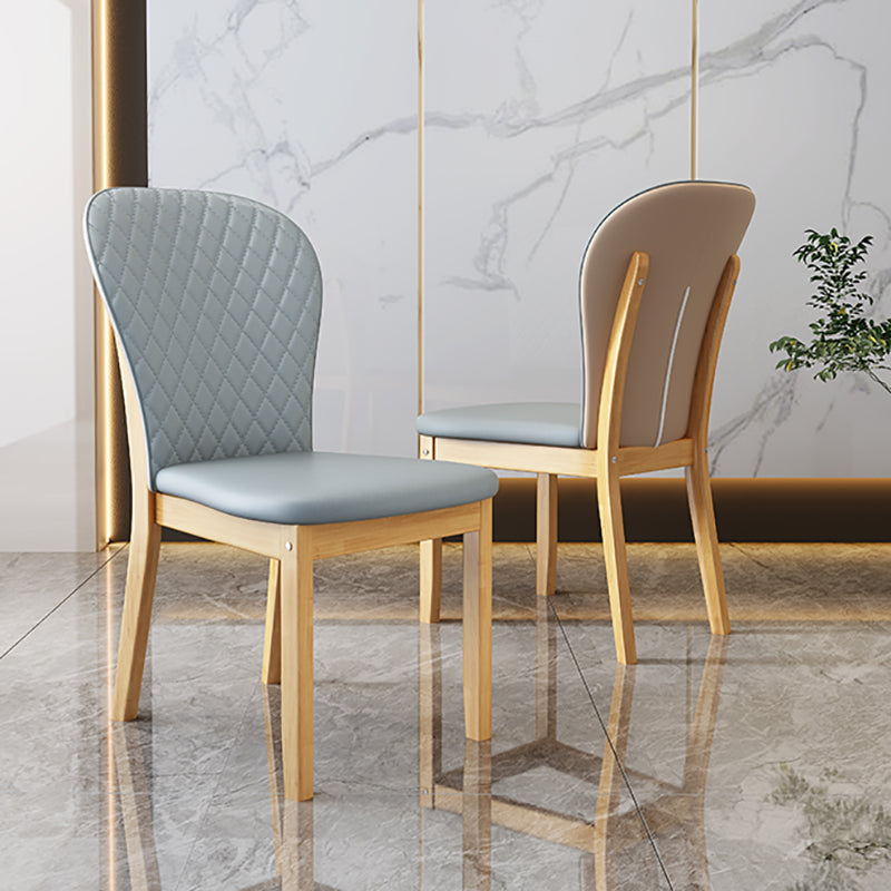 Contemporary Wood Dining Armless Chairs Upholstered Side Chairs for Restaurant Use