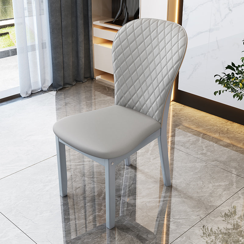 Contemporary Wood Dining Armless Chairs Upholstered Side Chairs for Restaurant Use