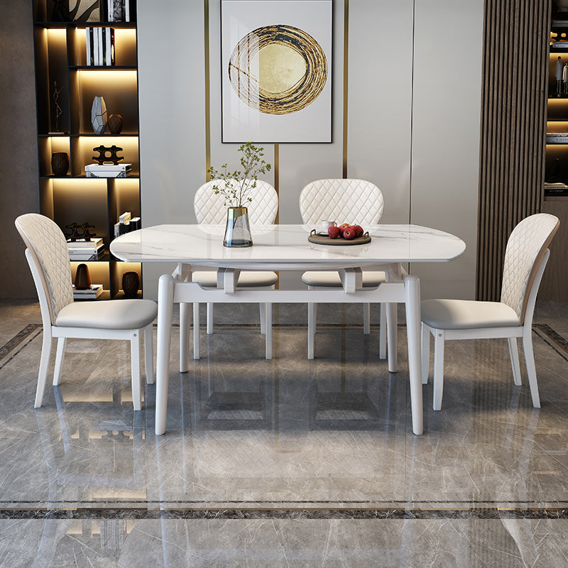 Contemporary Wood Dining Armless Chairs Upholstered Side Chairs for Restaurant Use