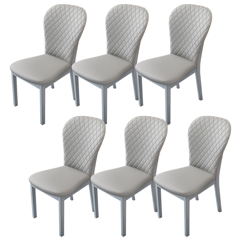 Contemporary Wood Dining Armless Chairs Upholstered Side Chairs for Restaurant Use
