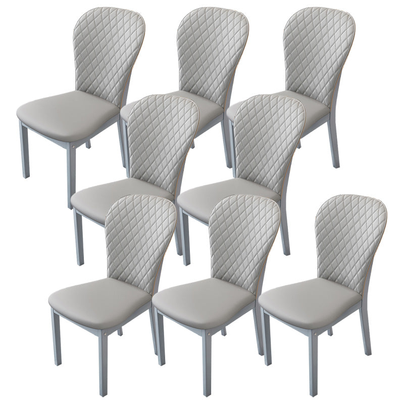 Contemporary Wood Dining Armless Chairs Upholstered Side Chairs for Restaurant Use