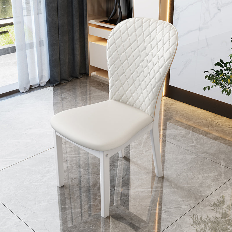 Contemporary Wood Dining Armless Chairs Upholstered Side Chairs for Restaurant Use