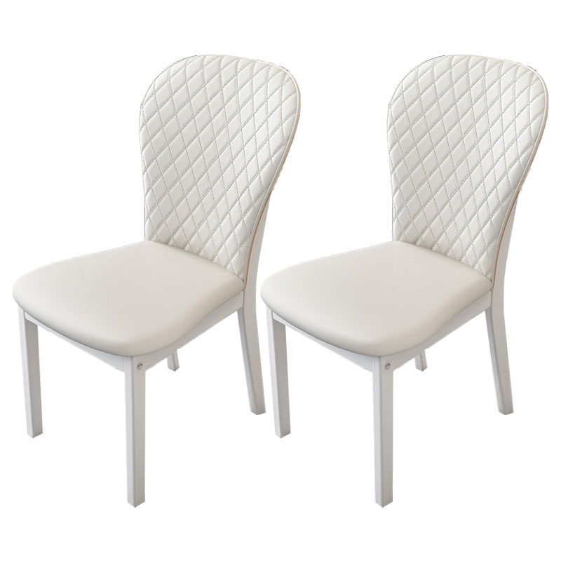 Contemporary Wood Dining Armless Chairs Upholstered Side Chairs for Restaurant Use