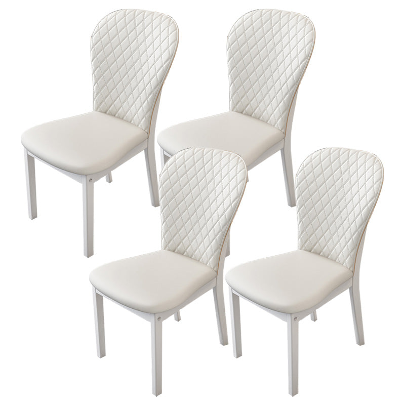 Contemporary Wood Dining Armless Chairs Upholstered Side Chairs for Restaurant Use