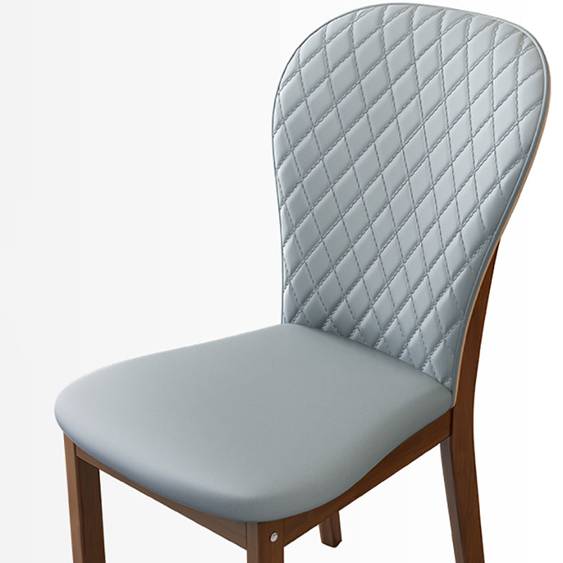 Contemporary Wood Dining Armless Chairs Upholstered Side Chairs for Restaurant Use