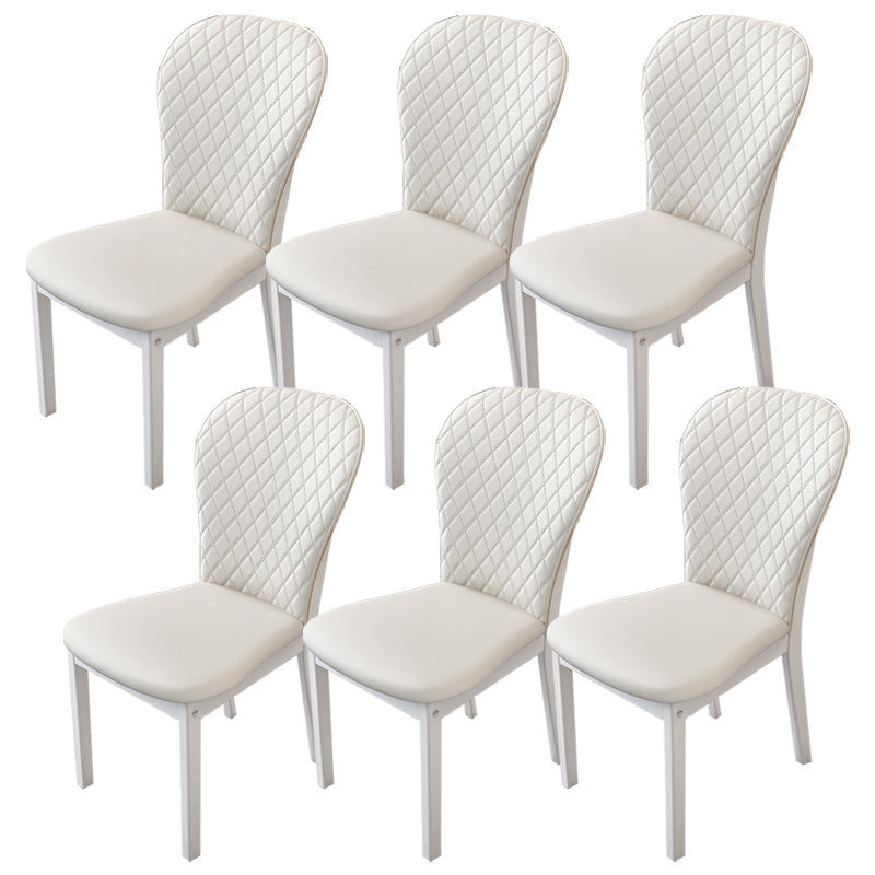 Contemporary Wood Dining Armless Chairs Upholstered Side Chairs for Restaurant Use