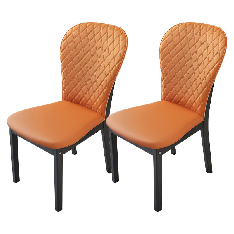 Contemporary Wood Dining Armless Chairs Upholstered Side Chairs for Restaurant Use