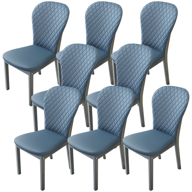 Contemporary Wood Dining Armless Chairs Upholstered Side Chairs for Restaurant Use