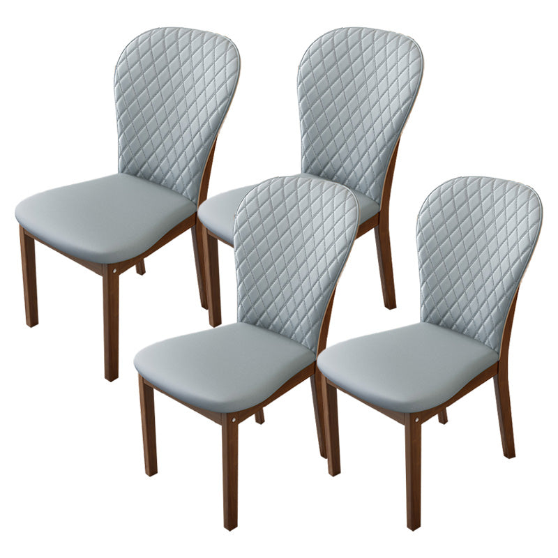 Contemporary Wood Dining Armless Chairs Upholstered Side Chairs for Restaurant Use