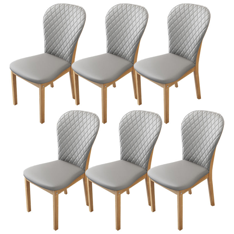 Contemporary Wood Dining Armless Chairs Upholstered Side Chairs for Restaurant Use