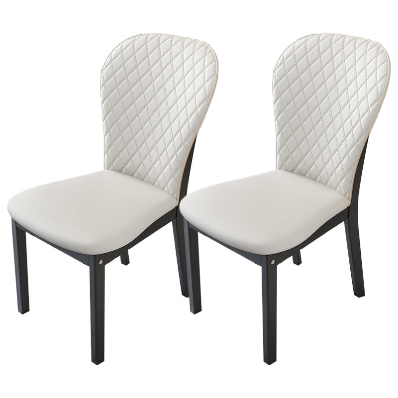 Contemporary Wood Dining Armless Chairs Upholstered Side Chairs for Restaurant Use
