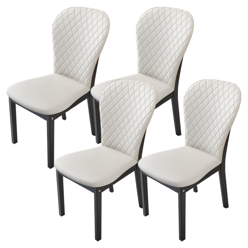 Contemporary Wood Dining Armless Chairs Upholstered Side Chairs for Restaurant Use
