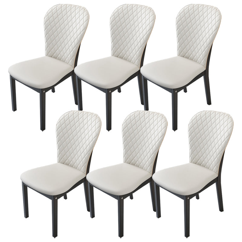 Contemporary Wood Dining Armless Chairs Upholstered Side Chairs for Restaurant Use