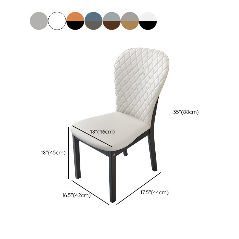 Contemporary Wood Dining Armless Chairs Upholstered Side Chairs for Restaurant Use