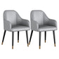 Glam Faux Leather Dining Chairs Metal Arm Dining Room Chairs Grey 2 Piece Set Clearhalo 'Dining Chairs' 'Dining Tables & Seating' 'dining_chair' 'furn' 'furn_dining_chair' 'Furniture' 'Kitchen & Dining Furniture' 6267187