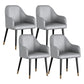 Glam Faux Leather Dining Chairs Metal Arm Dining Room Chairs Grey 4 Piece Set Clearhalo 'Dining Chairs' 'Dining Tables & Seating' 'dining_chair' 'furn' 'furn_dining_chair' 'Furniture' 'Kitchen & Dining Furniture' 6267188